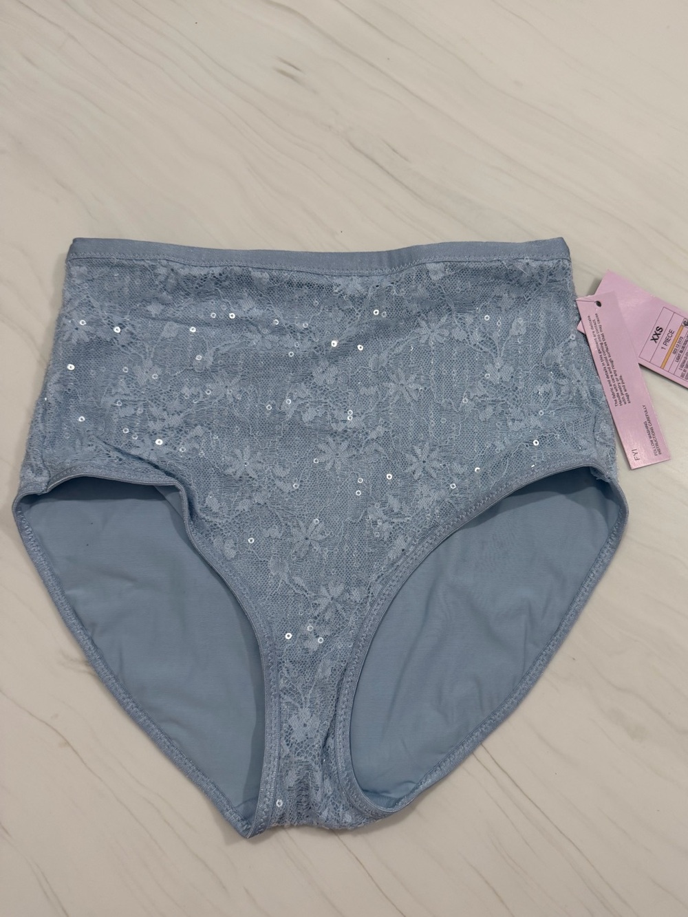 wild fable Light Blue Lace High-Waist Panty